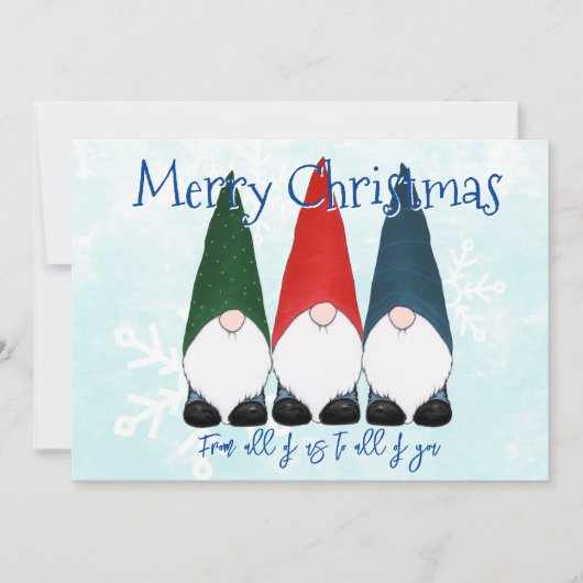 Vrolijk kerstgebak en Snowflakes op blauw Feestdagenkaart (Voorkant)