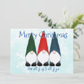 Vrolijk kerstgebak en Snowflakes op blauw Feestdagenkaart (Staand voorkant)