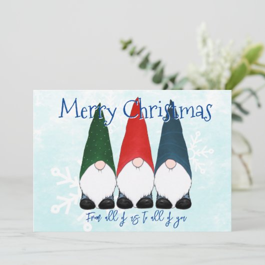 Vrolijk kerstgebak en Snowflakes op blauw Feestdagenkaart (Staand voorkant)