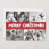 Vrolijk kerstgebak en Star Glow 6 Foto Collage Feestdagenkaart (Voorkant)