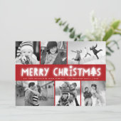 Vrolijk kerstgebak en Star Glow 6 Foto Collage Feestdagenkaart (Staand voorkant)