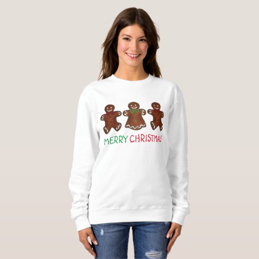 Vrolijk kerstgebak Mannen Koekjes Sweatshirt (Voorkant volledig)