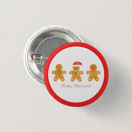 Vrolijk kerstgebak mannen ronde button 3,2 cm (Voorkant /achterkant)