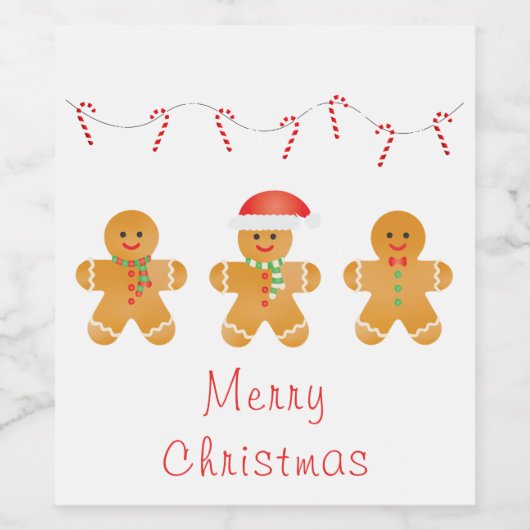 Vrolijk kerstgebak mannen wijn etiket (Enkel label)