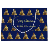 Vrolijk kerstgebak met kaarsen Elegant Gold Groot Cadeauzakje (Voorkant)