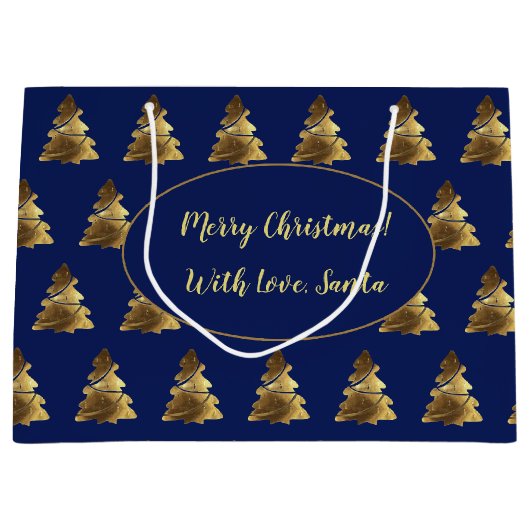 Vrolijk kerstgebak met kaarsen Elegant Gold Groot Cadeauzakje (Voorkant)