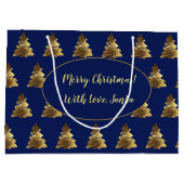 Vrolijk kerstgebak met kaarsen Elegant Gold Groot Cadeauzakje (Achterkant)