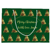 Vrolijk kerstgebak met kaarsen Elegant Gold Groot Cadeauzakje (Achterkant)