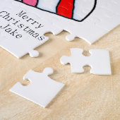 Vrolijk kerstgebak met kerstgebak uit de puzzel (Zijkant)
