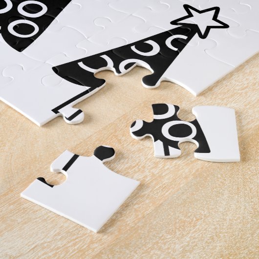 Vrolijk kerstgebak met kerstmis legpuzzel (Zijkant)