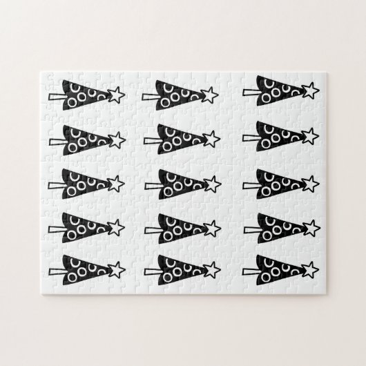 Vrolijk kerstgebak met kerstmis legpuzzel (Horizontaal)