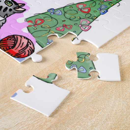 Vrolijk kerstgebak met kerstmis legpuzzel (Zijkant)