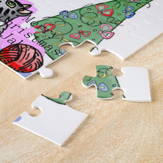 Vrolijk kerstgebak met kerstmis legpuzzel (Zijkant)