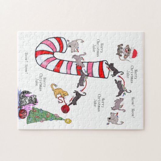 Vrolijk kerstgebak met kerstmis legpuzzel (Horizontaal)