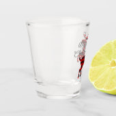 Vrolijk kerstgebak op Red Black Buffalo Check Shot Glas (Links)