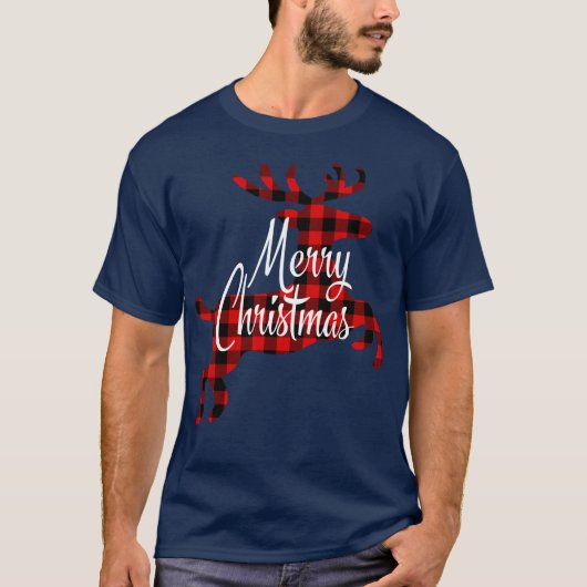 Vrolijk kerstgebak op Red Black Buffalo Check T-shirt (Voorkant)