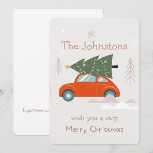 Vrolijk kerstgebak op Sinaasappel groen ontwerp va Feestdagenkaart (Voorkant / Achterkant)