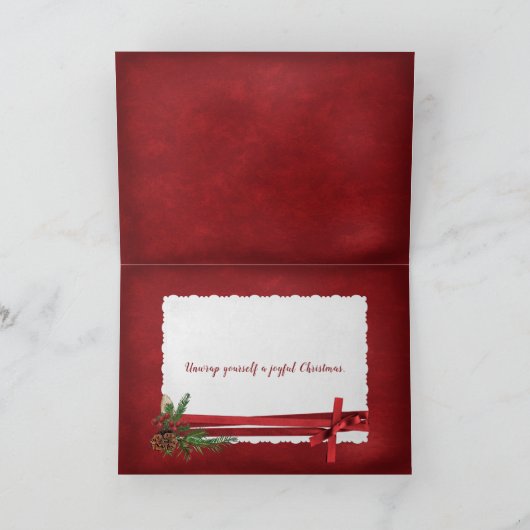 Vrolijk kerstgebak rood feestdagen kaart (Binnen)