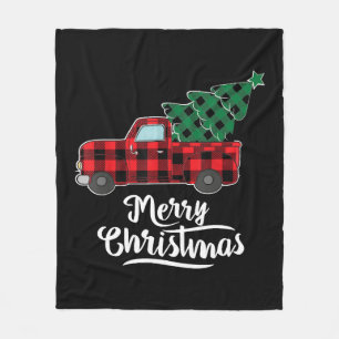 Vrolijk kerstgebak Rood met kerstboom Fleece Deken