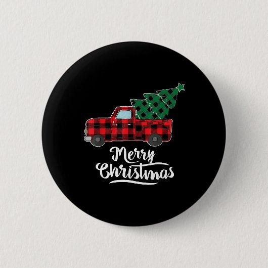 Vrolijk kerstgebak Rood met kerstboom Ronde Button 5,7 Cm (Voorkant)