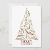 Vrolijk kerstgebak Rustic Pine en Holly Berry Feestdagenkaart (Voorkant)