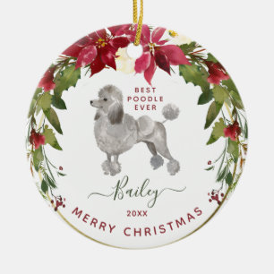 Vrolijk kerstgebak   Voeg de foto van uw hond toe Keramisch Ornament