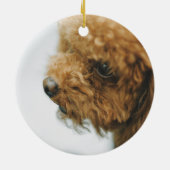 Vrolijk kerstgebak | Voeg de foto van uw hond toe Keramisch Ornament (Achterkant)
