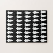 Vrolijk kerstgebak Witte kerstbomen zwart Legpuzzel (Horizontaal)