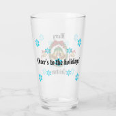 Vrolijk kerstgebak, Wreath, Bells en Snowflakes Glas (Achterkant)