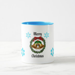 Vrolijk kerstgebak, Wreath, Bells en Snowflakes Mok