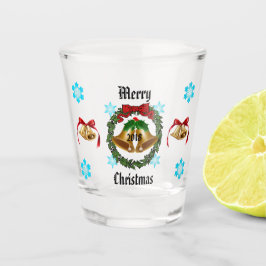 Vrolijk kerstgebak, Wreath, Bells en Snowflakes Shot Glas