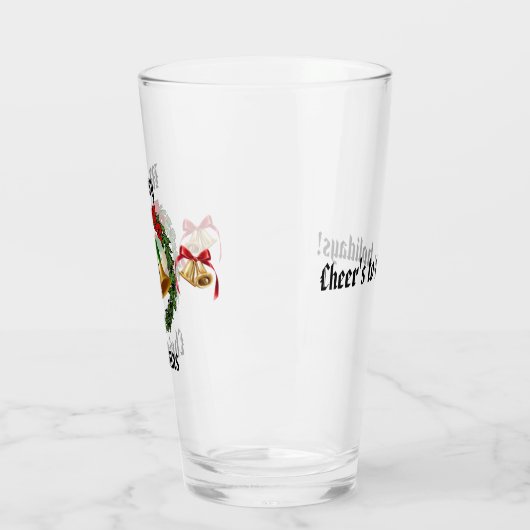 Vrolijk kerstgebak, Wreath en Bells Glas (Links)