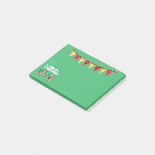 Vrolijk kerstgebanner danserrenrender post-it® notes (Schuin)