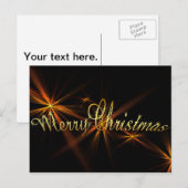 Vrolijk kerstgebanner op zwarte feestdag feestdagenkaart (Voorkant / Achterkant)