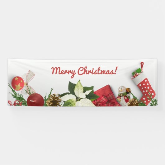 Vrolijk kerstgebanner spandoek (Horizontaal)