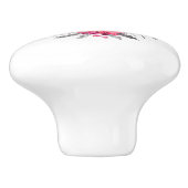 Vrolijk kerstgebaren en Floral Bouquet Keramische Knop (Zijkant)