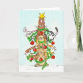 Vrolijk kerstgebaren feestdagen kaart (Voorkant)