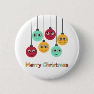 Vrolijk kerstgebaren ronde button 5,7 cm