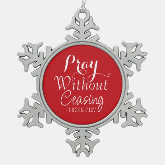 Vrolijk kerstgebed Bijbelvers Rood Ornament (Voorkant)