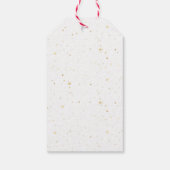 Vrolijk kerstgebladerte krans met gouden klokken cadeaulabel (Achterkant)