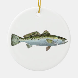 Vrolijk kerstgebloekte Zee forel~ Ornament