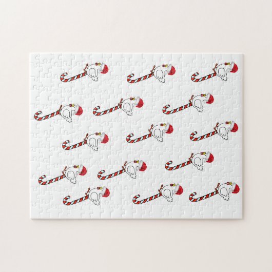 Vrolijk kerstgebluste kerstkippen legpuzzel (Horizontaal)