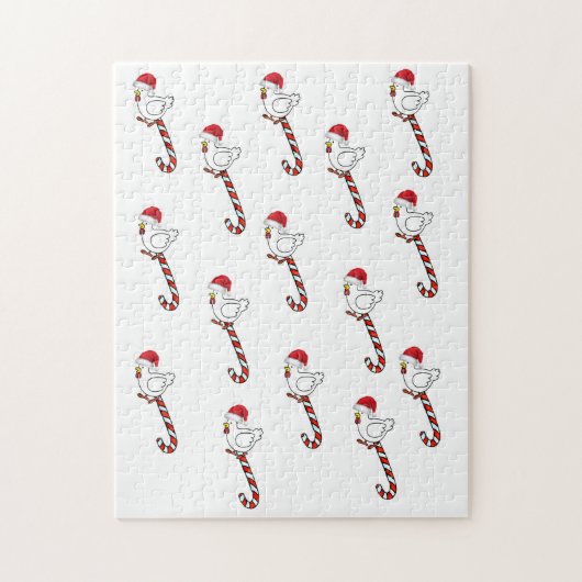 Vrolijk kerstgebluste kerstkippen legpuzzel (Verticaal)