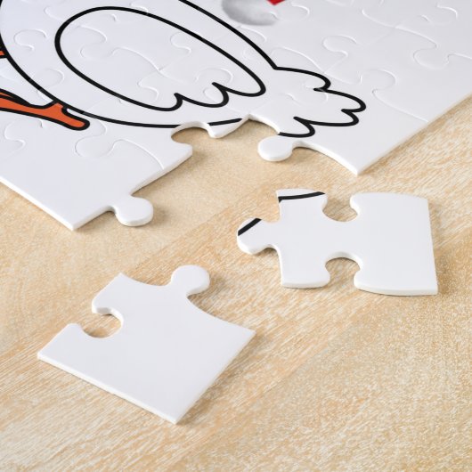 Vrolijk kerstgebluste kerstkippen legpuzzel (Zijkant)