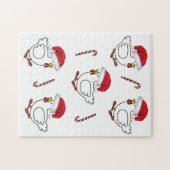 Vrolijk kerstgebluste kerstkippen legpuzzel (Horizontaal)