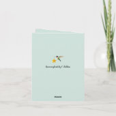 Vrolijk kerstgebluste vogels en sterren feestdagen kaart (Achterkant)