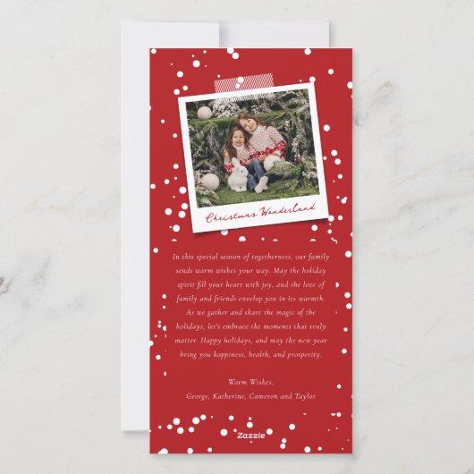 Vrolijk kerstgebold penseelscript Moderne foto Feestdagenkaart (Achterkant)