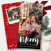 Vrolijk kerstgebold penseelscript Moderne foto Feestdagenkaart