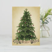 Vrolijk kerstgeboom van familienaam Holiday Kaart (Staand voorkant)