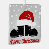 Vrolijk kerstgeboot en Pet Keramisch Ornament (Rechts)